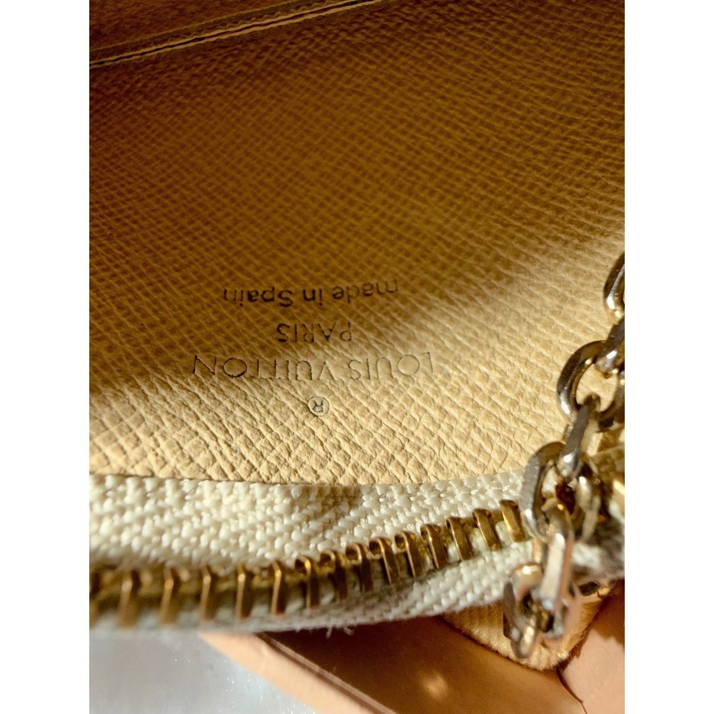 Louis Vuitton Damier Azur Canvas Key Pouch Coin Purse Chain Charm Holder - Picture 8 of 12